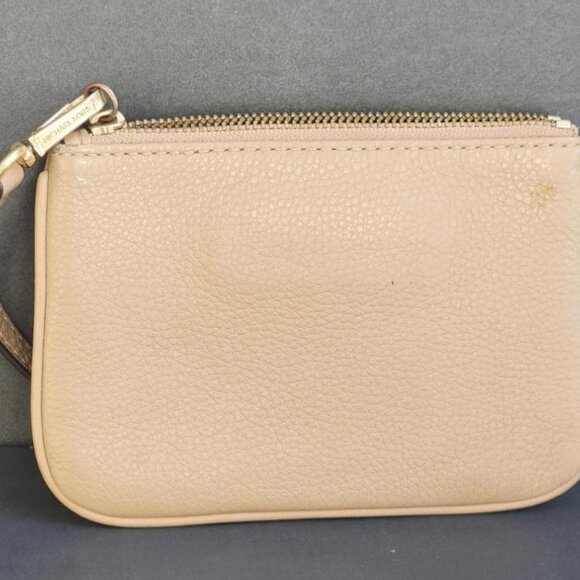 Michael Kors Beige Leather Wristlet Wallet | Small Designer Card Holder - Picture 8 of 16